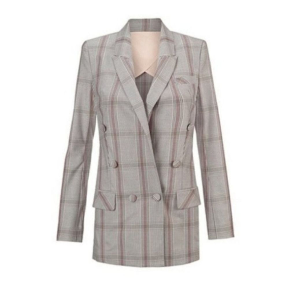 CABI #5470 Grey Sleuth Plaid Blazer - Size 6